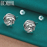 925 Silver Knot Twist Stud Earrings Wedding Party Charm Jewelry
