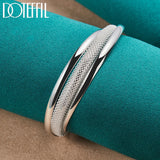 925 Sterling Silver Large Reticulated Bangle Bracelet for Woman Man