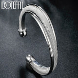 925 Silver Reticulated Bangle Bracelet for Wedding