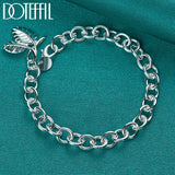 925 Silver Leaves Pendant Bracelet Chain Wedding Engagement Jewelry