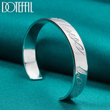 925 Silver Love Bangle Bracelet Wedding Jewelry