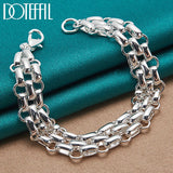 925 Silver Circle Bracelet Chain For Women Wedding Jewelry