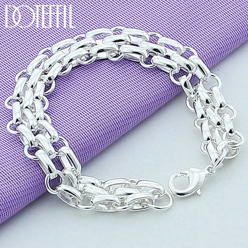 925 Silver Circle Bracelet Wedding Engagement Party Jewelry