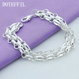 925 Silver Circle Bracelet Wedding Engagement Party Jewelry