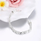925 Sterling Silver Lobster Clasp Bracelet for Woman Charm Wedding Jewelry