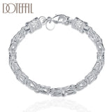 925 Sterling Silver Lobster Clasp Bracelet for Woman Charm Wedding Jewelry