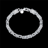 925 Sterling Silver Lobster Clasp Bracelet for Woman Charm Wedding Jewelry