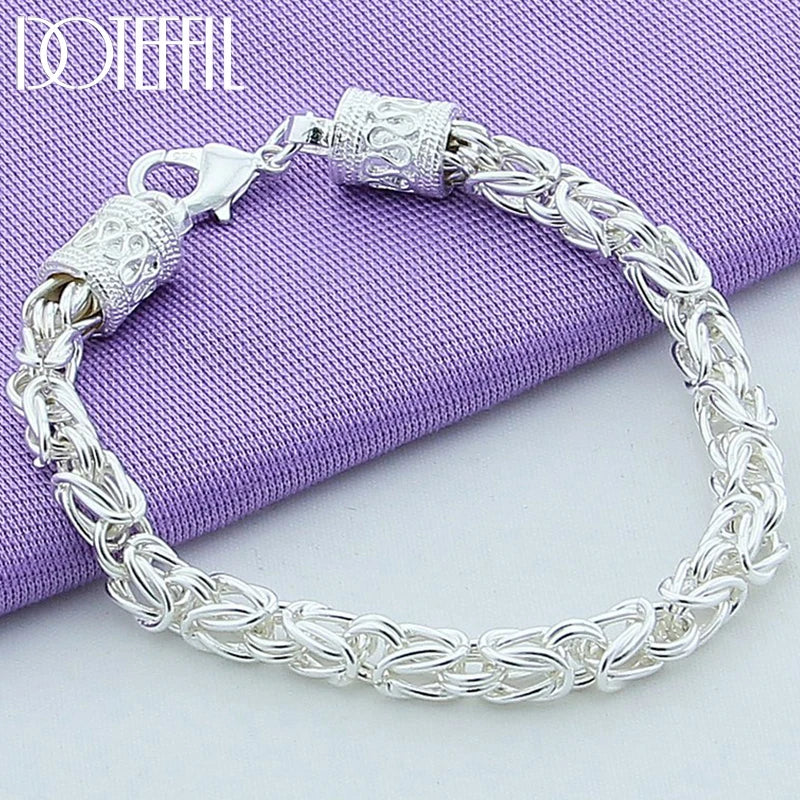 925 Silver Lobster Clasp Bracelet Wedding Jewelry