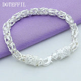 925 Silver Lobster Clasp Bracelet Wedding Engagement Jewelry