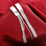 925 Sterling Silver Long Tassel Earrings Charm Women Jewelry Wedding