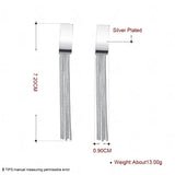 925 Sterling Silver Long Tassel Earrings Charm Women Jewelry Wedding