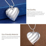 925 Silver Love Heart Photo Frame Necklace for Women