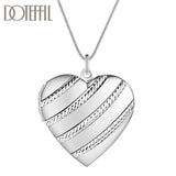 925 Silver Love Heart Photo Frame Necklace for Women