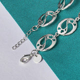 925 Silver Heart Chain Bracelet for Women Wedding Charm