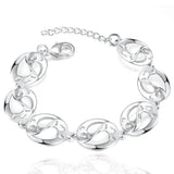 925 Silver Heart Chain Bracelet For Women Wedding Party Charm Jewelry