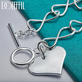 925 Silver Love Heart Pendant Bracelet Chain for Woman