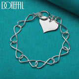 925 Silver Love Heart Pendant Bracelet Chain for Woman