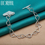 925 Silver Love Heart Pendant Bracelet Chain for Woman