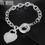 925 Silver Heart Pendant Bracelet Chain for Women Wedding Party