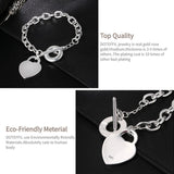 925 Silver Heart Pendant Bracelet Chain for Women Wedding Party