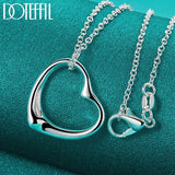 925 Silver Heart Pendant Necklace 18-30 Inch Chain Women Wedding Charm Jewelry
