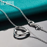 925 Silver Heart Pendant Necklace 18-30 Inch Chain Women Wedding Charm Jewelry