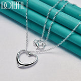 925 Silver Heart Pendant Necklace 18-30 Inch Chain Women Wedding Charm Jewelry