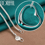 925 Silver Heart Pendant Necklace 18-30 Inch Chain Women Wedding Charm Jewelry