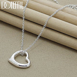 Women's 925 Sterling Silver Love Heart Pendant Necklace
