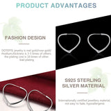 925 Silver Heart Hoop Earrings Wedding Party Gift