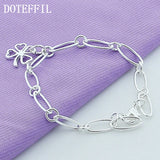 925 Silver Lucky Clover Flowers Pendant Bracelet Woman Charm Wedding Jewelry
