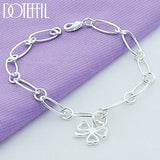 925 Silver Lucky Clover Flowers Pendant Bracelet Woman Charm Wedding Jewelry