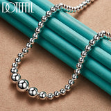 925 Silver Smooth Beads Chain 18" Necklace