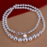 925 Silver Smooth Beads Chain 18" Necklace