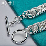 925 Silver Circle Charm Bracelet Wedding Jewelry