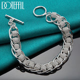 925 Silver Circle Charm Bracelet Wedding Jewelry