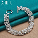 925 Silver Circle Charm Bracelet Wedding Jewelry
