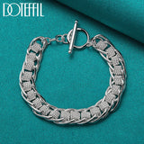 925 Silver Circle Charm Bracelet Wedding Jewelry