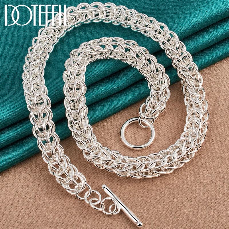 925 Silver Many Circles Chain Necklace for Wedding