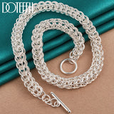 925 Silver Many Circles Chain Necklace for Wedding
