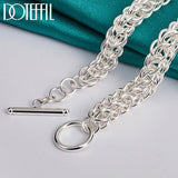 925 Silver Circle Chain Necklace Wedding Jewelry