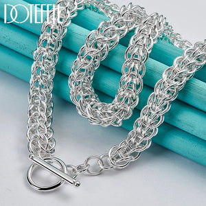 925 Silver Circle Chain Necklace Wedding Jewelry