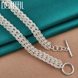 925 Silver Circles Chain Necklace Wedding Jewelry