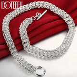 925 Silver Circles Chain Necklace Wedding Jewelry