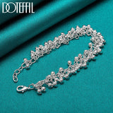 925 Silver Matte Full Beads Ball Chain Bracelet Women Wedding Jewelry