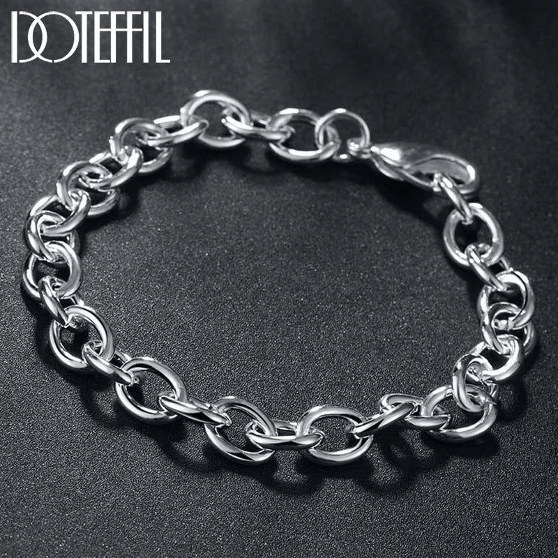 925 Silver Circle Ring Bracelet Wedding Party Jewelry
