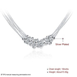 925 Sterling Silver Multi-Chain Grapes Beads Smooth Ball Necklace