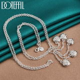 925 Silver Hollow Ball Five Heart Necklace For Women