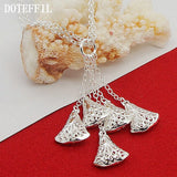 925 Sterling Silver Multi-Chain Hollow Ball Five Pendant Necklace Chain