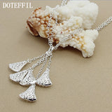 925 Sterling Silver Multi-Chain Hollow Ball Five Pendant Necklace Chain